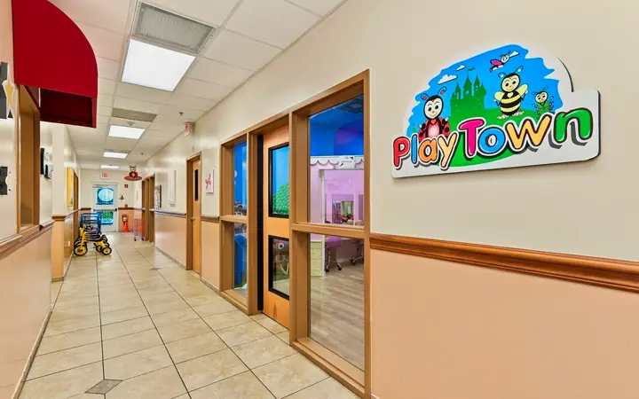 Hallway leading to the PlayTown pretend-play village